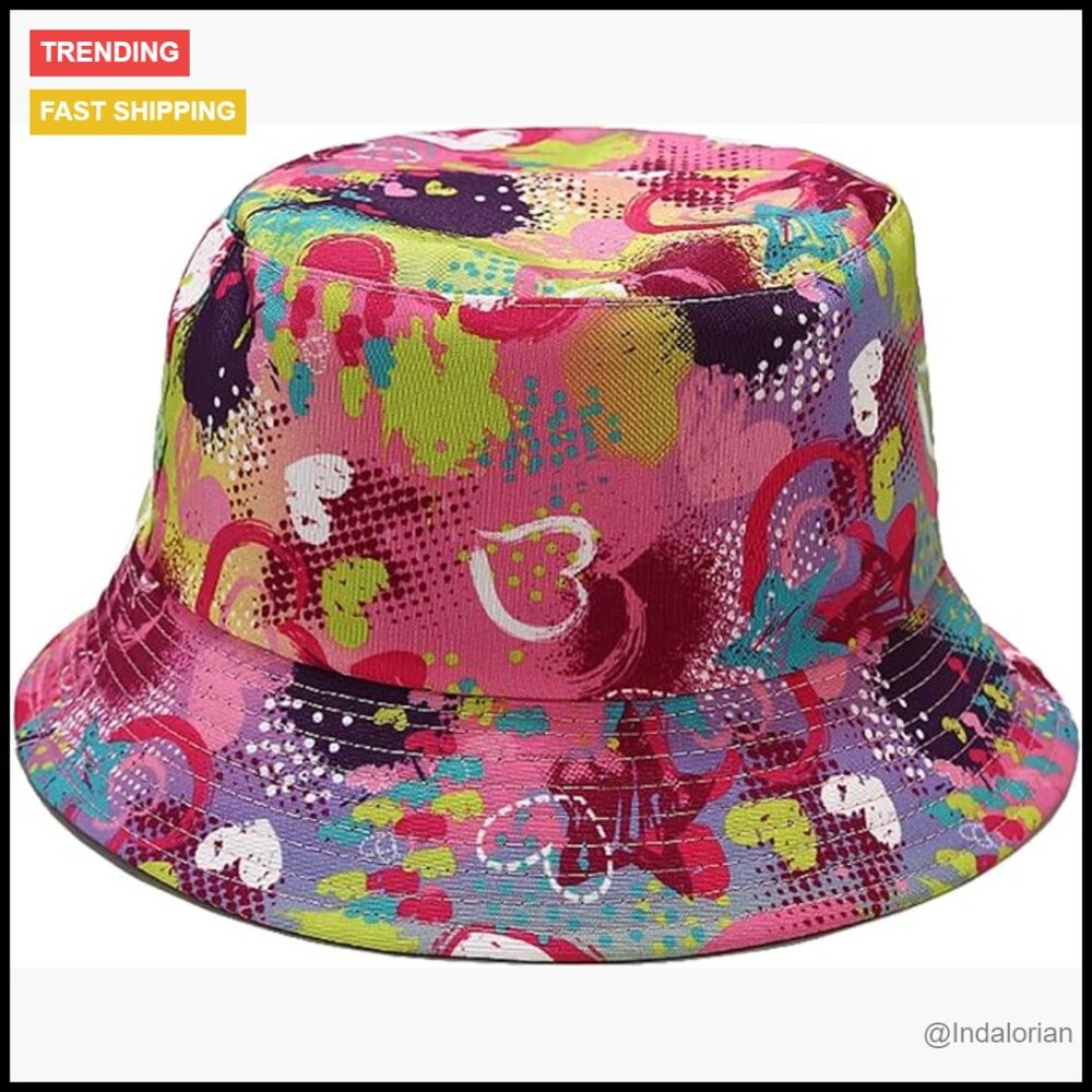 Reversible Bucket Hat Lightweight Polyester Unise… - image 1